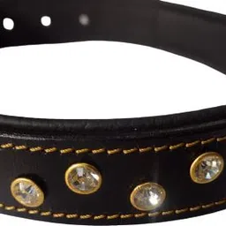 shagul leather dog collar [1 inch medium and large] with artificial diomand nug Dog & Cat Everyday Collar-picture-13