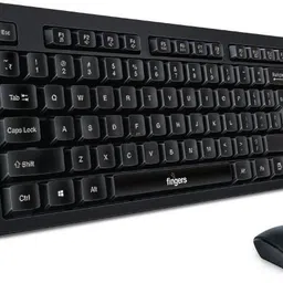 FINGERS Stellar Combo With Mouse Wireless Standard Desktop Keyboard Compatible with Desktop, Laptop, Tablet, iPad, Mac multimedia_keys,Stellar Combo With Mouse image 1