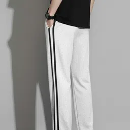 dockstreet Men Solid White Track Pants-picture-14