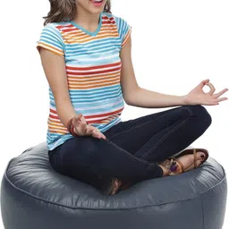 txor XXL Premium Leatherette Classic Round Floor Cushion Bean Bag Footstool With Bean Filling-picture-15