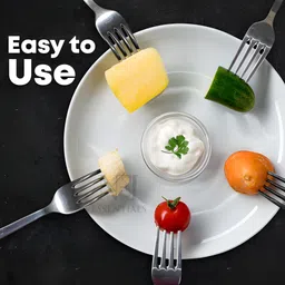 nfi essentials Stainless Steel Fork Set of 6, Premium Table Fruit Forks Set for Home & Kitchen Stainless Steel Dessert Fork, Dinner Fork, Fruit Fork, Salad Fork Set image 2