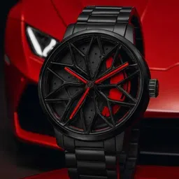trendy styler Proffesional Men Car Wheel Watch With Spinning Flower Car Rim Design Analog Watch - For Men TS-005-picture-17