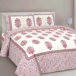 Red Traditional 180 TC 100% Cotton King Size Bedsheet With 2 Pillow Covers by J.K.Enterprises-picture-18