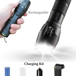 docoss 5 Modes Portable Bright Waterproof Zoomable Long Range Focus Flashlight emergency Led lights -A2 Torch image 2