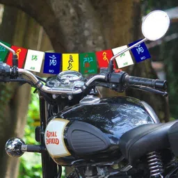 bigwheel Combo Ring Handmade Beaded Down & Feather-Fill Dream Catcher For Car, Room Wall Hanging, Balcony Wool Wind-Chime Decorative Showpiece Ornament And Hanging (Medium Size) Divya Mantra Om Mani Padme Hum Tibetan Buddhist Ladakh Prayer Flags Combo image 3