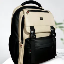 pb pearl bags 25.5 L Laptop Backpack Faux Leather Water Resistant With 2 Compartment, 2 Front Pocket, 5 Inner Pockets image 4