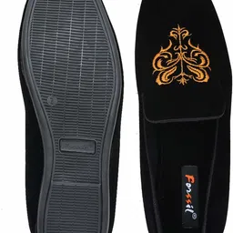 forssil Present Z-Black Embroidered Velvet Formal Casual Slip-on Loafers Shoes for Men and Boys (FSL-2022) Loafers For Men image 4