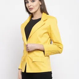 purple state Women Solid Single Breasted Casual Blazer image 3