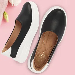 Outdoor Fashion Comfort Height Enhance Platform Heel Ballerina Slip On Shoes Bellies For Women-image-95