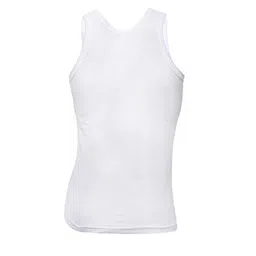 poomer Cotton Men's White Sleeveless Vest (5s Pack image 2