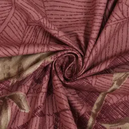 fine tex world Maroon Floral 210 TC Microfibre Single Fitted Bedsheet With 1 Pillow Cover image 4