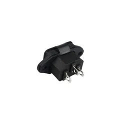 IEC 3 Pin Screw Mount Male Connector with Rubber Cover image 2