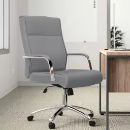 furniturstation Landyn Leatherette Executive Chair in Grey Colour image 1