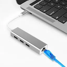 microware USB 3.1 Type C to RJ45 Hub 10/100Mbps Ethernet USB 2.0 Network Card LAN Adapter. Type C to 3 Port USB 2.0 to LAN Adapter Lan Adapter-picture-30