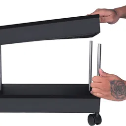 homanta Popular 2 Layer Portable Modern Fruit & Vegetable Basket Plastic, Steel Kitchen Trolley image 5