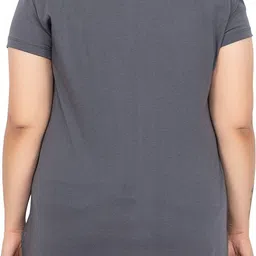 star touch Pack of 2 Women Floral Print Round Neck Pure Cotton Purple, Grey T-Shirt image 5