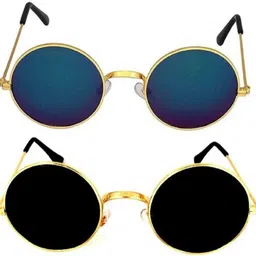 sunwear UV Protection, Polarized, Gradient, Mirrored Round Sunglasses (55) image 2