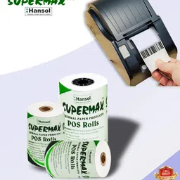 supermax Thermal Paper/POS Machine Rolls 2 Inch- 57mm X 15 Mt 70 GSM (Pack Of 100 Rolls) Thermal Cash Register Paper image 2