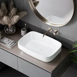 lapo Wash Basin for Bathroom And Livingroom Décor Countertop Vessel Sink 15x20x5 inch Ceramic Table Top Wash Basin - AUDI Table Top Basin-picture-26