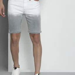 the indian garage co. Solid Men White Denim Shorts-picture-10