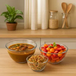 crockware Glass Mixing Bowl Crystal Clear Borosilicate Glass Donga Disposable image 4