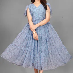 Women Maxi Purple Knee Length Dress-image-9