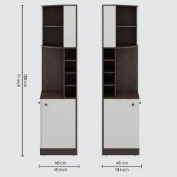 a globia creations Bravo Bar Cabinet in Choco Walnut And Frosty White Matte Finish image 2