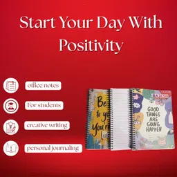 rajesh stationery Ruled Soft Cover Spiral Notebook, Memo Notepads Diary with Motivational Cover A4 Notebook Ruled 140 Pages image 3
