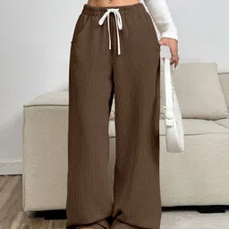 rajovati Women Loose Fit Brown Viscose Rayon Trousers-picture-10