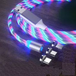 Viraan Power Sharing Cable 5 A 1 m 3 in 1 Fast Charging Data Cable Magnetic Android iOS-picture-12