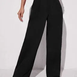 broadstar Women Loose Fit Black Lycra Blend Trousers-picture-10