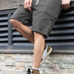 mgc maanu Self Design Men Dark Grey Sports Shorts image 5