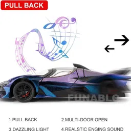 atoz 1:24 Scale Exclusive Alloy Metal Pull Back Die-cast Car Model with Sound Light image 4