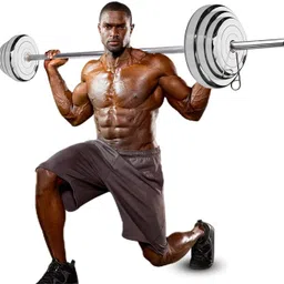 ymd 20 kg Steel Plates (2.5KGX4Pc,5KGX2Pc) 5FT Curl & 7FT Straight 28mm Solid Rods, Clamp Home Gym Combo image 5