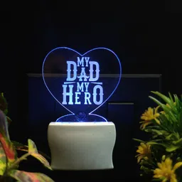 talgo MY DAD MY HERO Acrylic 3D Illusion RGB 7 Colour Changing LED Plug n Play Night Lamp image 4