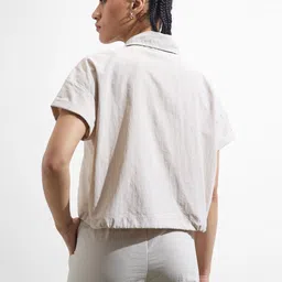 tokyo talkies Casual Regular Sleeves Solid Women Beige Top image 2