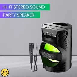GUGGU LZ (PORTABLE WIRELESS BLUETOOTH SPEAKER)Crystal Clear Sound With Karaoke MicT418 15 W Bluetooth Laptop/Desktop Speaker-picture-27