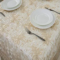 monkdecor Organza 6 Seater Embroidered Table Cover image 2