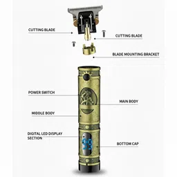 Frinzoo Cordless Professional Trimmer for Home Use with Stainless Steel Blades Trimmer 180 min Runtime 4 Length Settings image 3