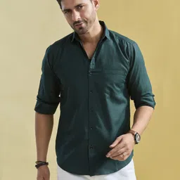 stoneberg Men Slim Fit Solid Spread Collar Formal Shirt image 5