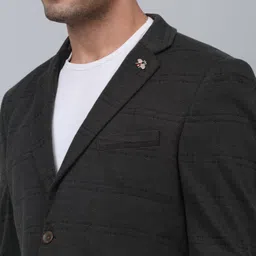 cantabil Men Checkered Single Breasted Casual Blazer image 5