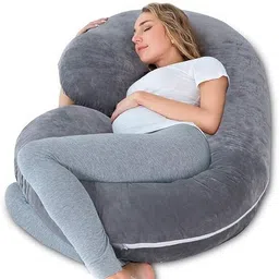 ag pro comfort C-Shaped Full Body Support Pregnancy Pillow / Maternity Breastfeeding Pillow Microfibre Solid Pregnancy Pillow Pack of 1 image 2