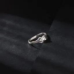 Sterling Silver Zircon Rhodium Plated Ring-image-79