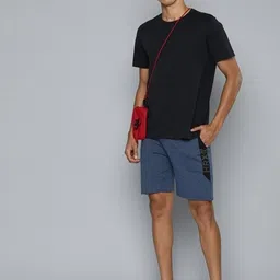 hrx by hrithik roshan Self Design Men Blue Regular Shorts image 4