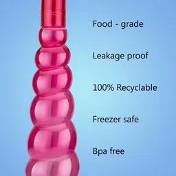 feednix Multicolored Layer Pattern Plastic Water Bottles 1000 ml Bottle (Pack of 6) 1000 ml Bottle image 3