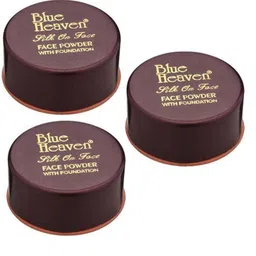 blue heaven Blush , Natural and Dark Tan Face Powder With Foundation 40g (Pack of 3) Compact-picture-12