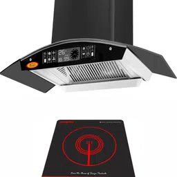 maplin Combo of Induction Cooktop (IP) and SS75 Auto Clean Wall Mounted Black 1400 CMH Chimney-picture-15