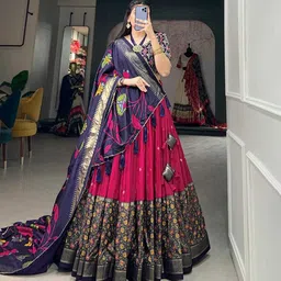 sarathybiz Floral Print Semi Stitched Lehenga Choli image 3