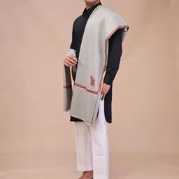 swi stylish Wool Embroidered Men Shawl image 4