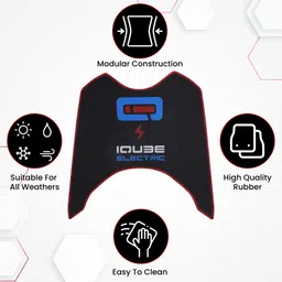 grandbiker Rubber Floor Mat I Anti Skid Backing Foot Mat Compatible with iQube TVS Universal For Bike Two Wheeler Mat image 2